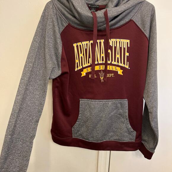 Champion ASU Arizona State Sun Devils High Neck Pullover Hoodie – Size Large - Picture 4 of 8